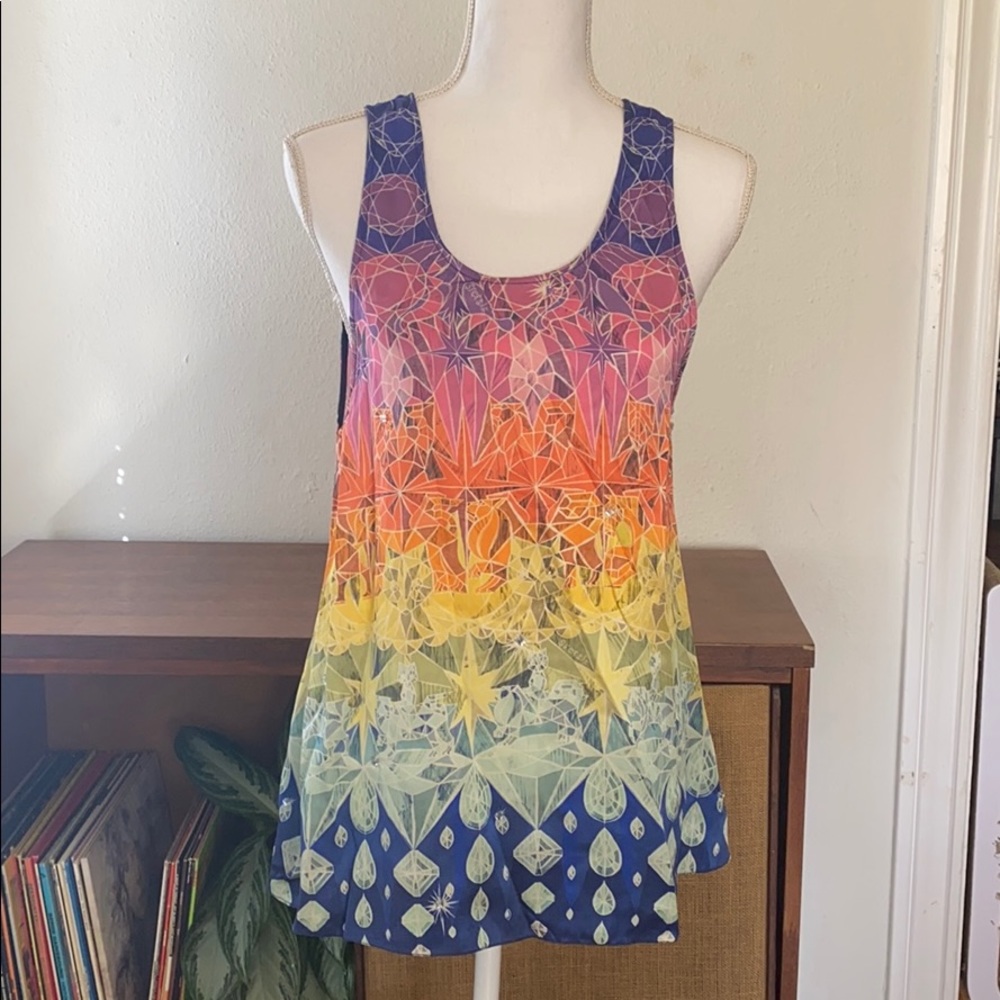 Sretsis multi colored silk sleeveless top